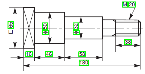 Detected Dimensional Text Output Image